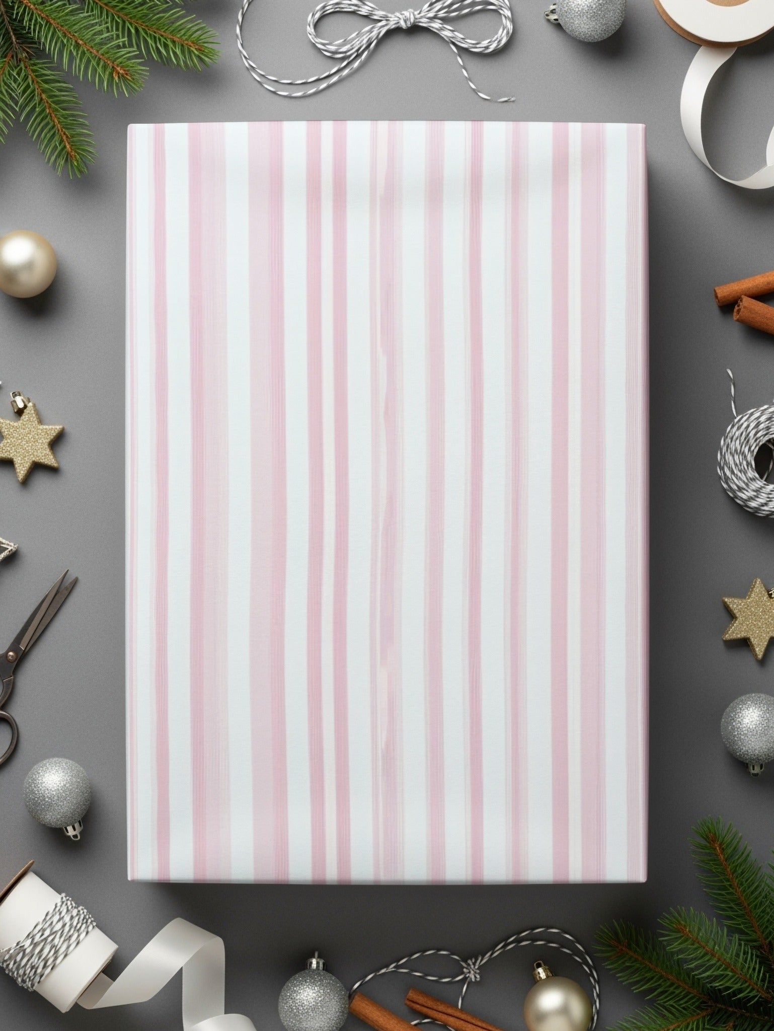 Light Pink and White Stripes Seamless Grandmillenial Digital - Moore and Mountain
