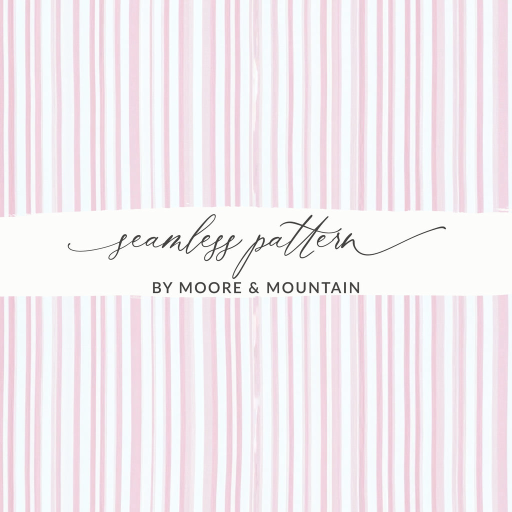 Light Pink and White Stripes Seamless Grandmillenial Digital - Moore and Mountain