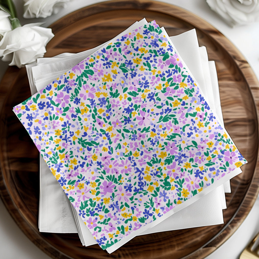 Colorful Floral Patterned Napkins for Dining Decor