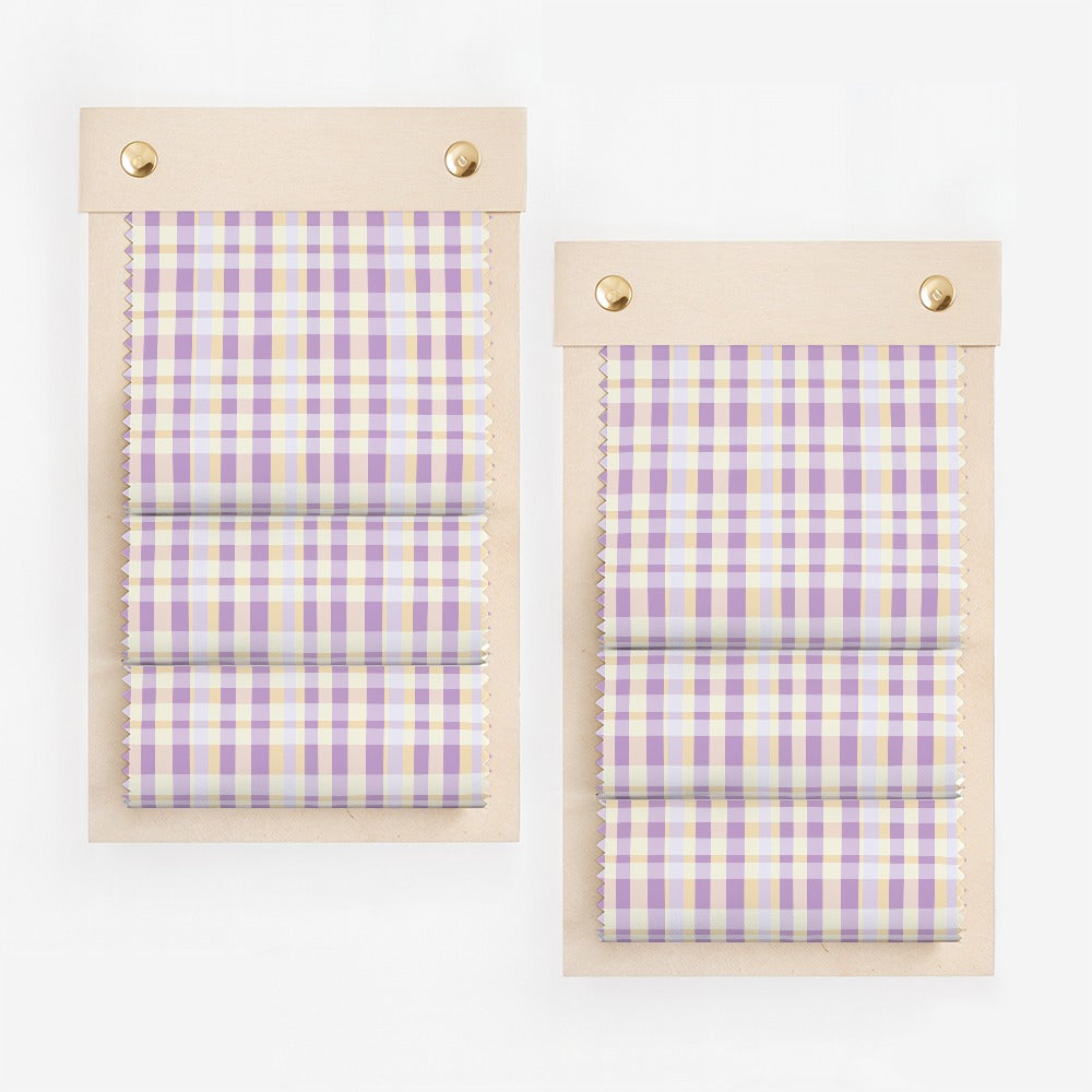 Stylish Pastel Plaid Patterned Roller Shades Product
