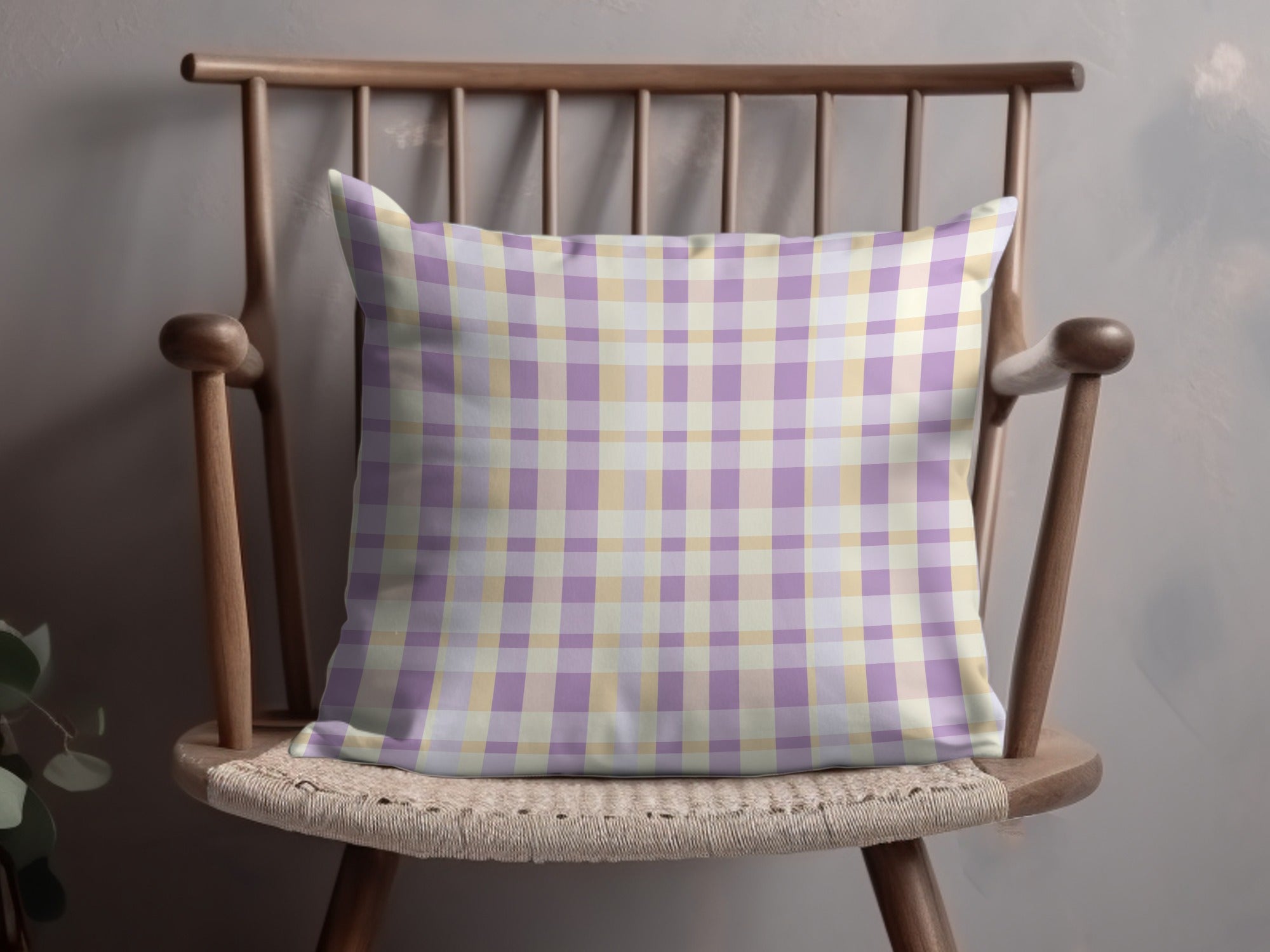 Pastel Plaid Pattern Decorative Throw Pillow Product