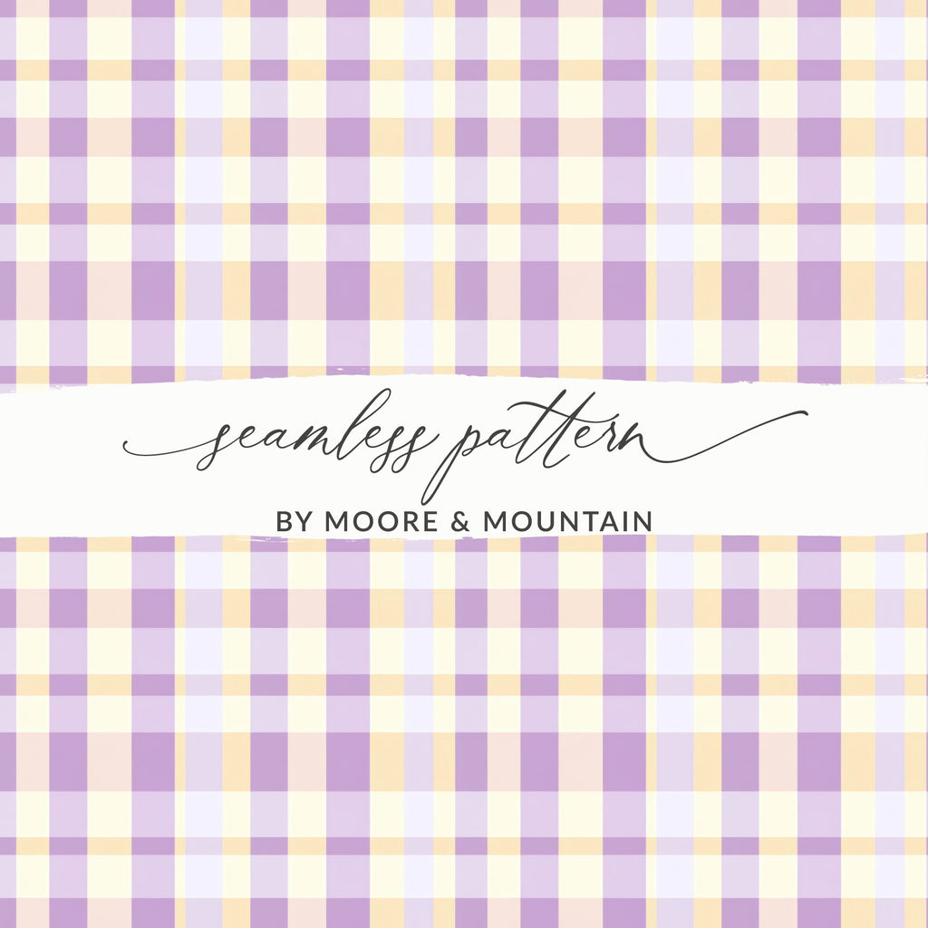 Purple Yellow Plaid Seamless Pattern by Moore & Mountain