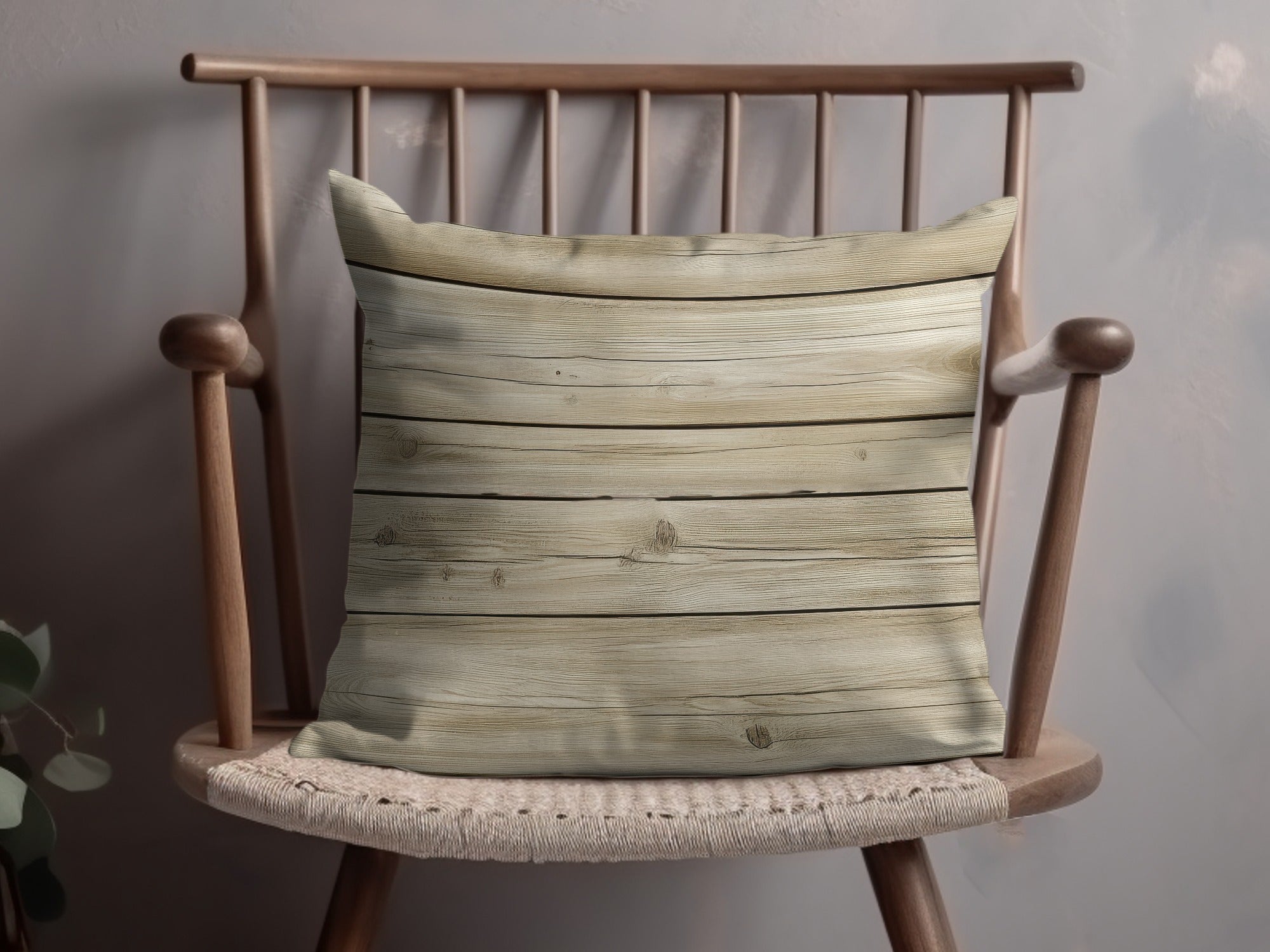 Rustic Wooden Plank Design Decorative Pillow Cover