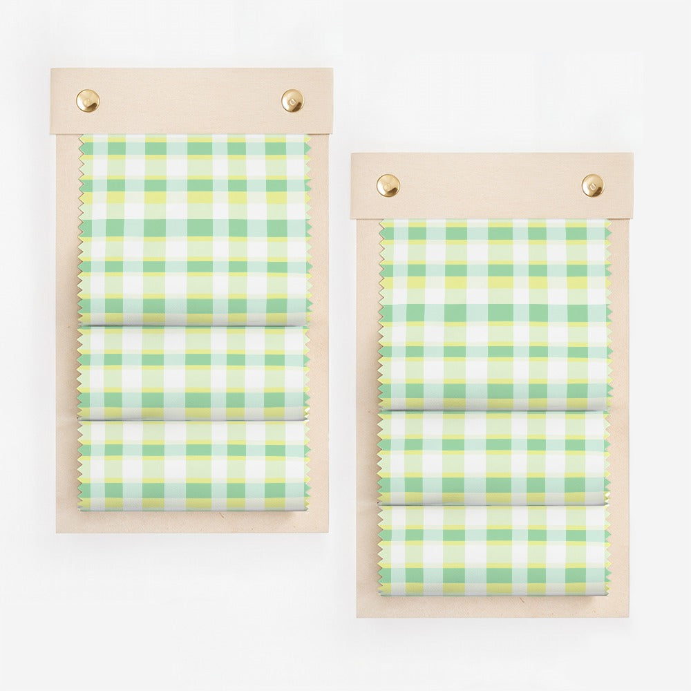 Green and Yellow Checkered Pattern Home Decor Fabric Product