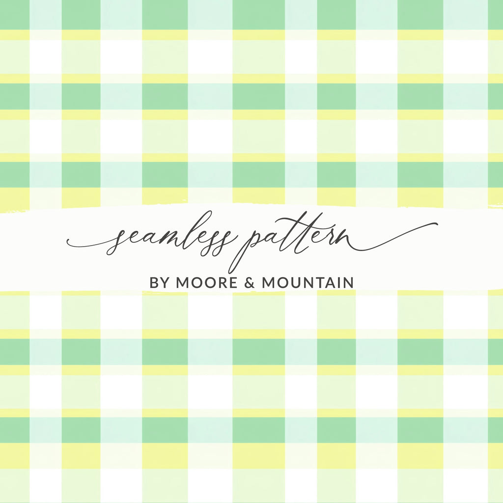 Green and Yellow Plaid Seamless Pattern Design