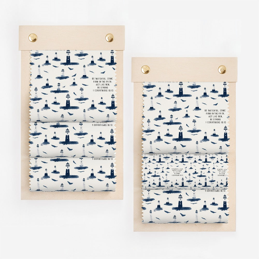 Nautical Pattern Lighthouse Design Decorative Fabric