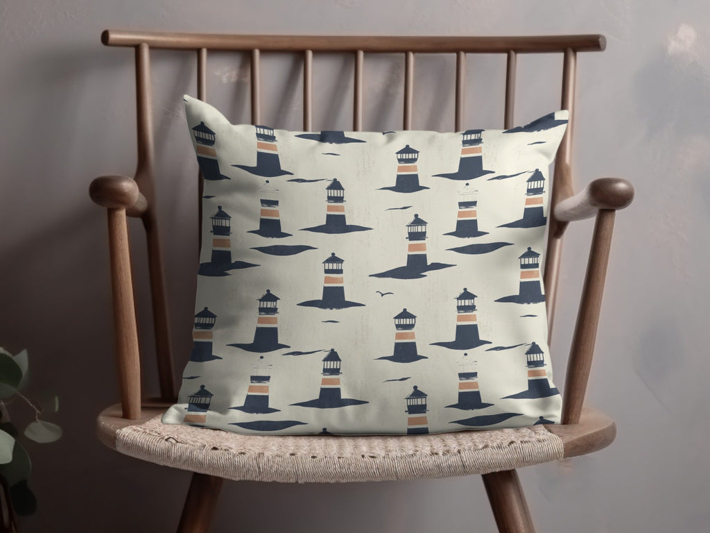 Lighthouse Seamless Digital Pattern, Nautical Theme, Coastal Design, Printable Paper, Fabric Design, 2 JPEG files, Ocean Art, Digital - Moore and Mountain