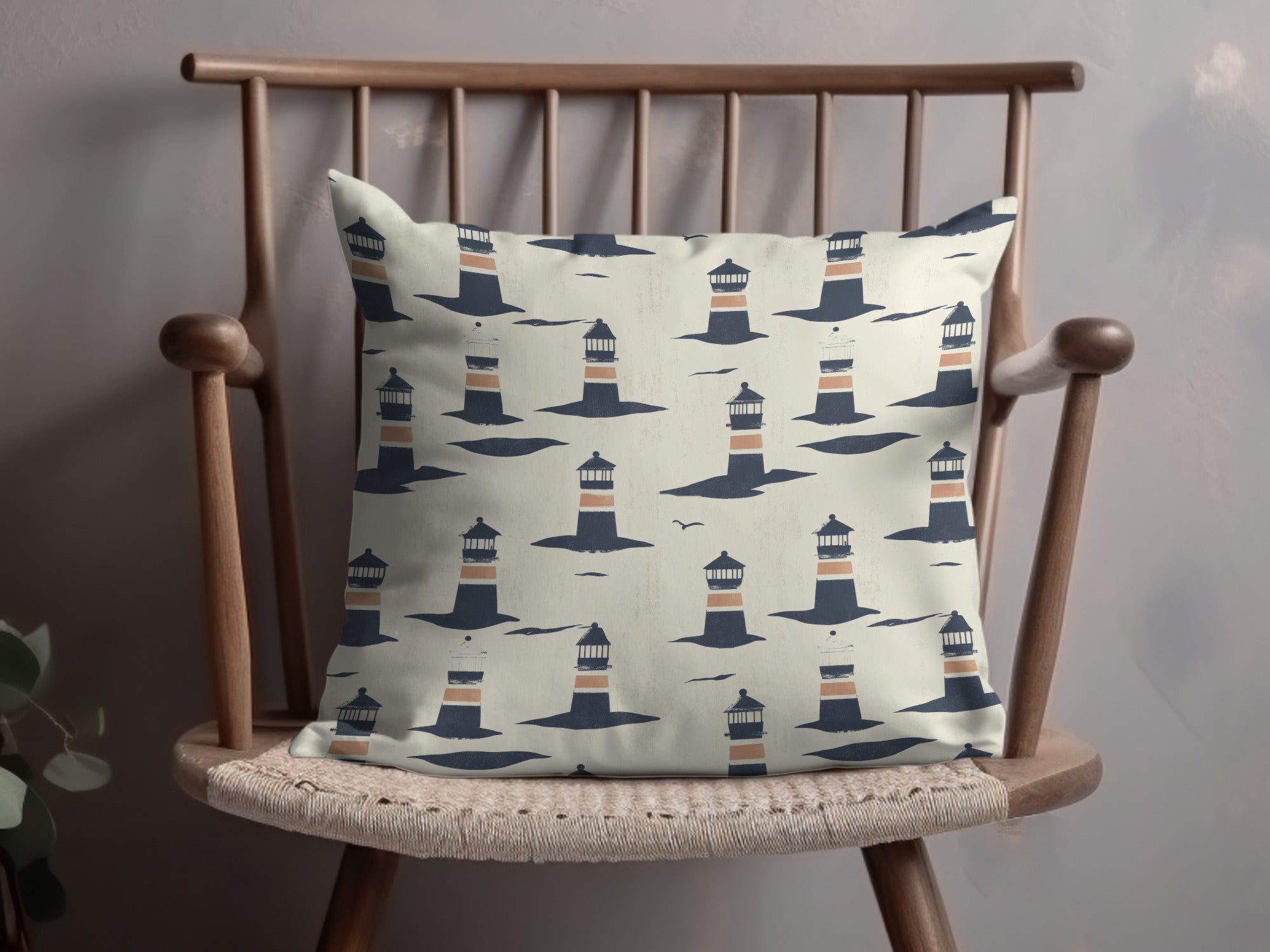 Lighthouse Seamless Digital Pattern, Nautical Theme, Coastal Design, Printable Paper, Fabric Design, 2 JPEG files, Ocean Art, Digital - Moore and Mountain