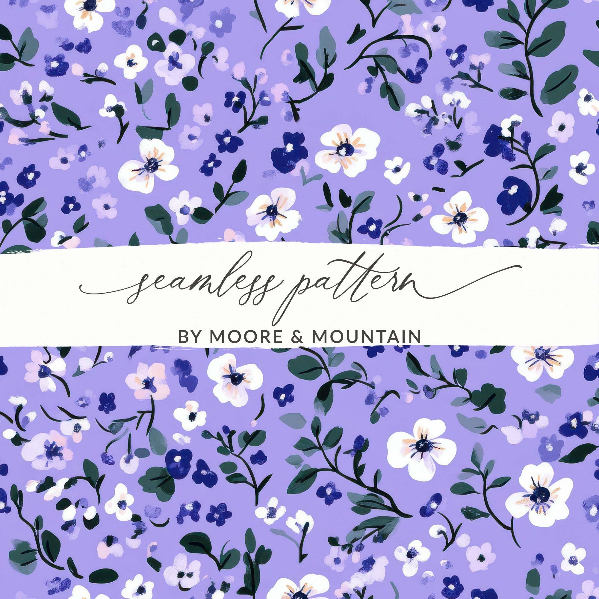 Purple Floral Seamless Pattern by Moore & Mountain