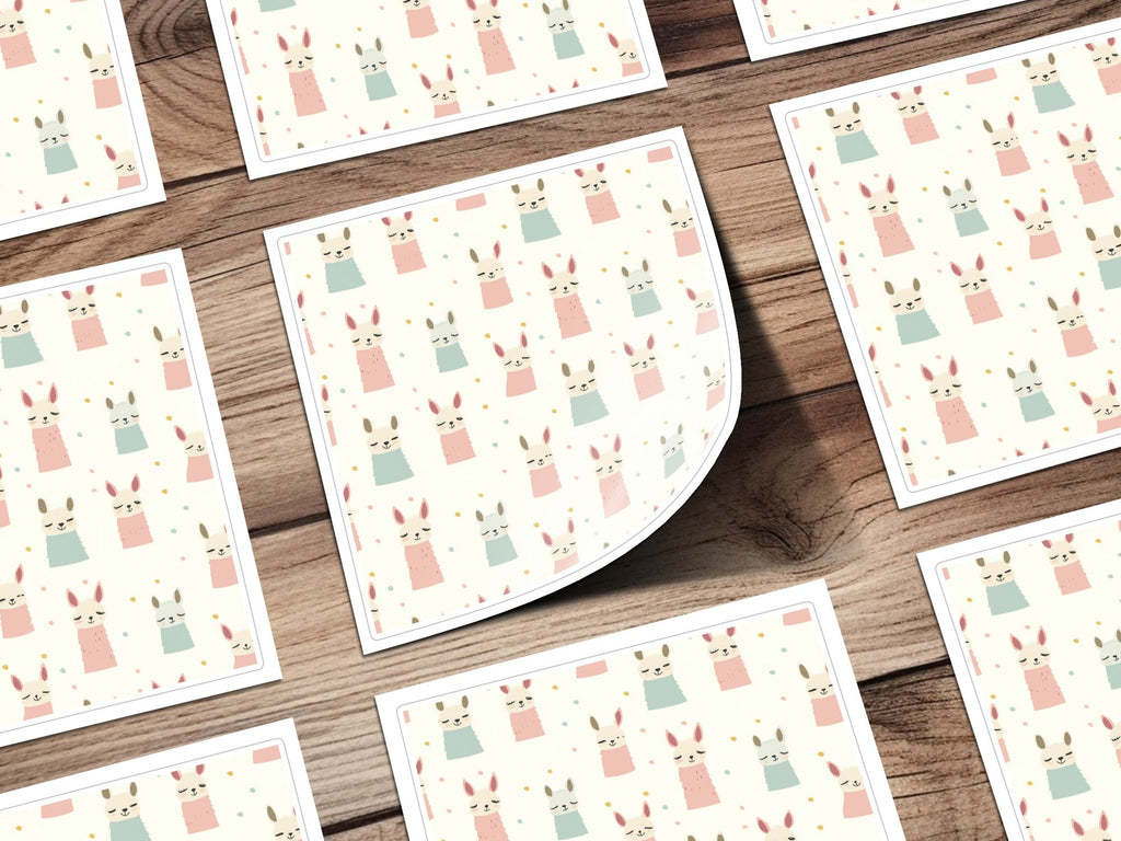 Llama Digital Seamless Pattern, Baby Animal Pattern, Cute Kids Fabric, Digital Download, Pastel Color Theme, JPEG Files - Moore and Mountain