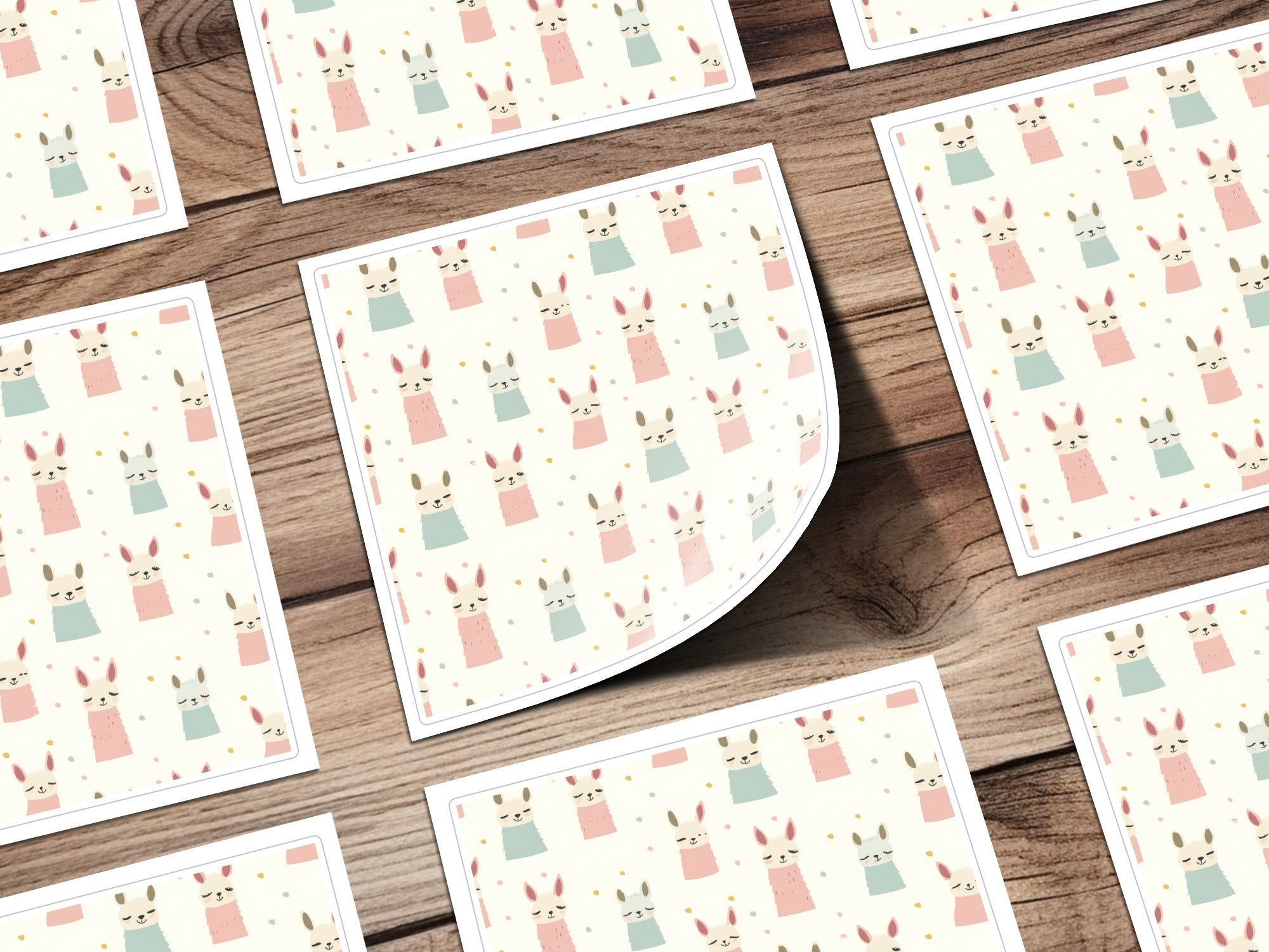 Llama Digital Seamless Pattern, Baby Animal Pattern, Cute Kids Fabric, Digital Download, Pastel Color Theme, JPEG Files - Moore and Mountain