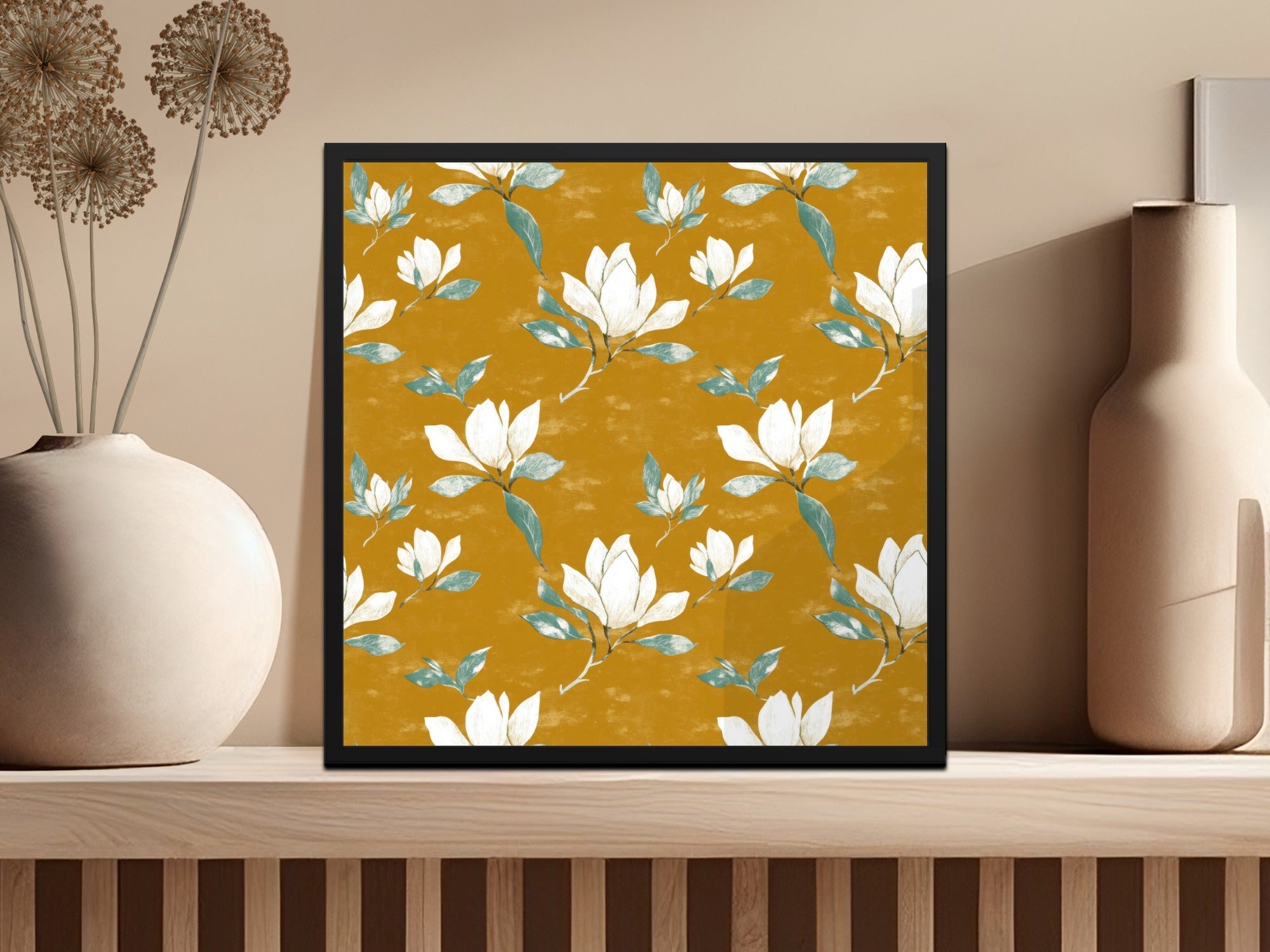 Magnolia Flower Seamless Pattern Arrangement Elegant Repeat Pattern Digital - Moore and Mountain