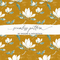 Magnolia Flower Seamless Pattern Arrangement Elegant Repeat Pattern Digital - Moore and Mountain