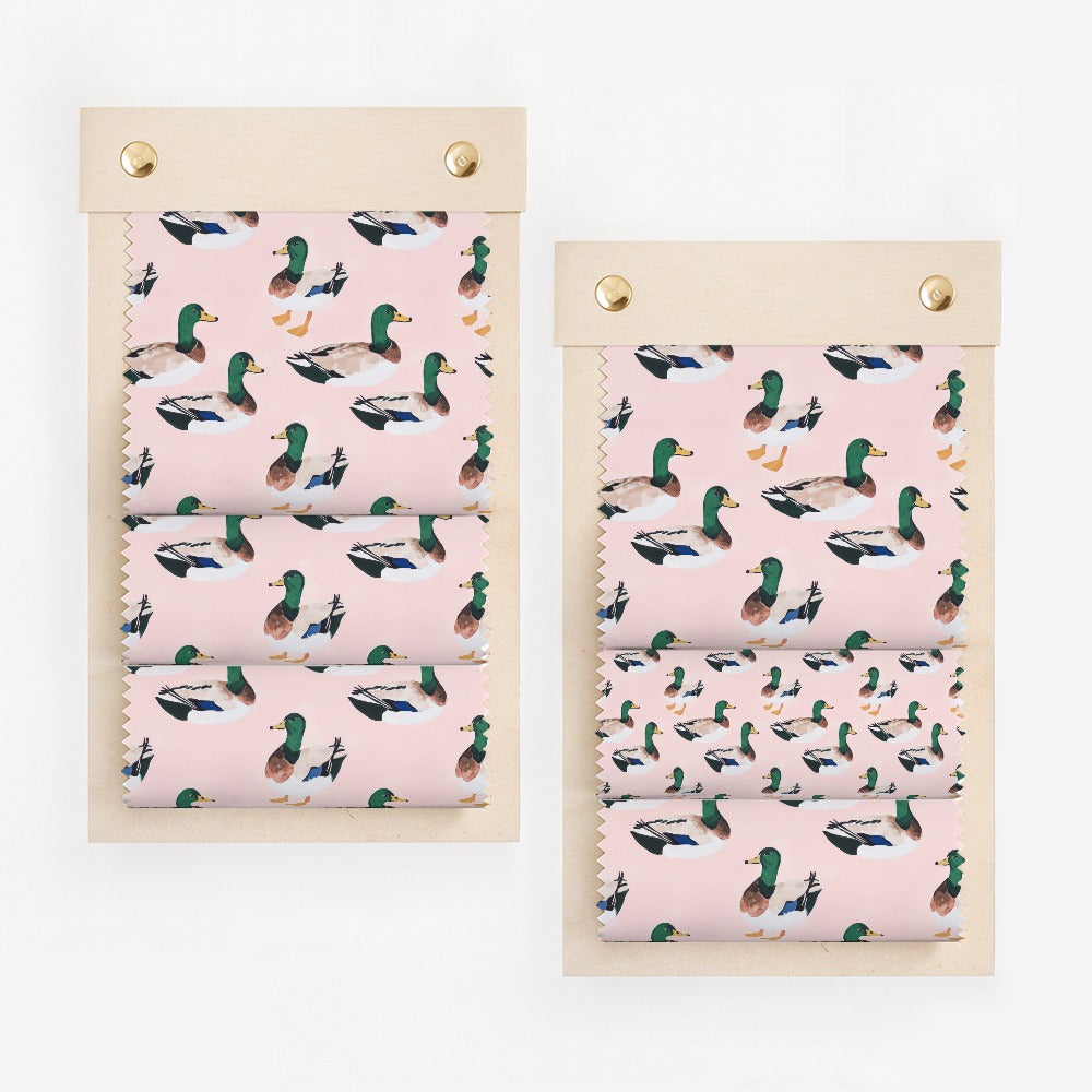 Pink Duck Patterned Fabric Window Roller Blind