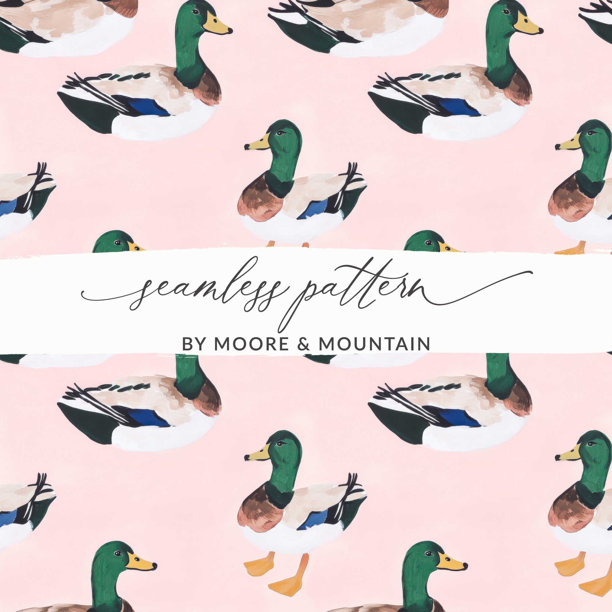 Mallard Duck Seamless Pattern Design by Moore & Mountain