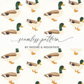 Mallard Duck Seamless Pattern, Charming Duck Pattern Artistic Design Seamless Repeat Digital - Moore and Mountain