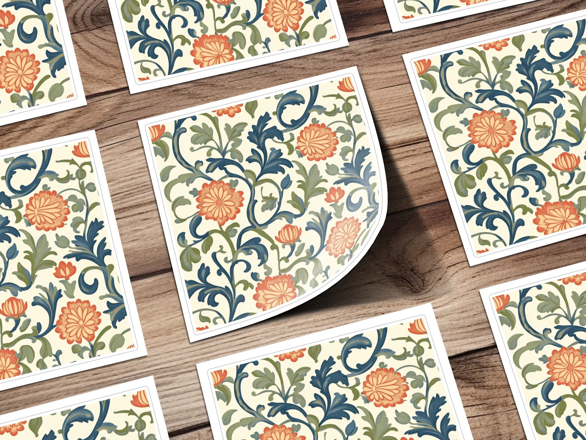 Marigold William Morris Seamless Orange Floral Pattern Dark Colors Digital - Moore and Mountain
