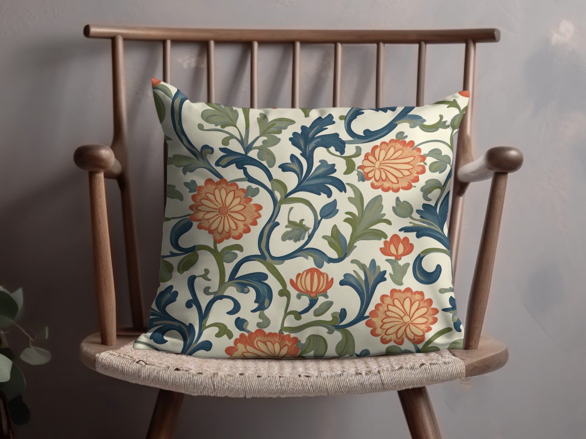 Marigold William Morris Seamless Orange Floral Pattern Dark Colors Digital - Moore and Mountain