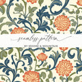 Marigold William Morris Seamless Orange Floral Pattern Dark Colors Digital - Moore and Mountain