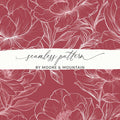 Marroon Seamless Peony Digital Paper, Floral Pattern for Fabric, Rose Pink Background, Printable Digital Download, Commercial Use - Moore and Mountain