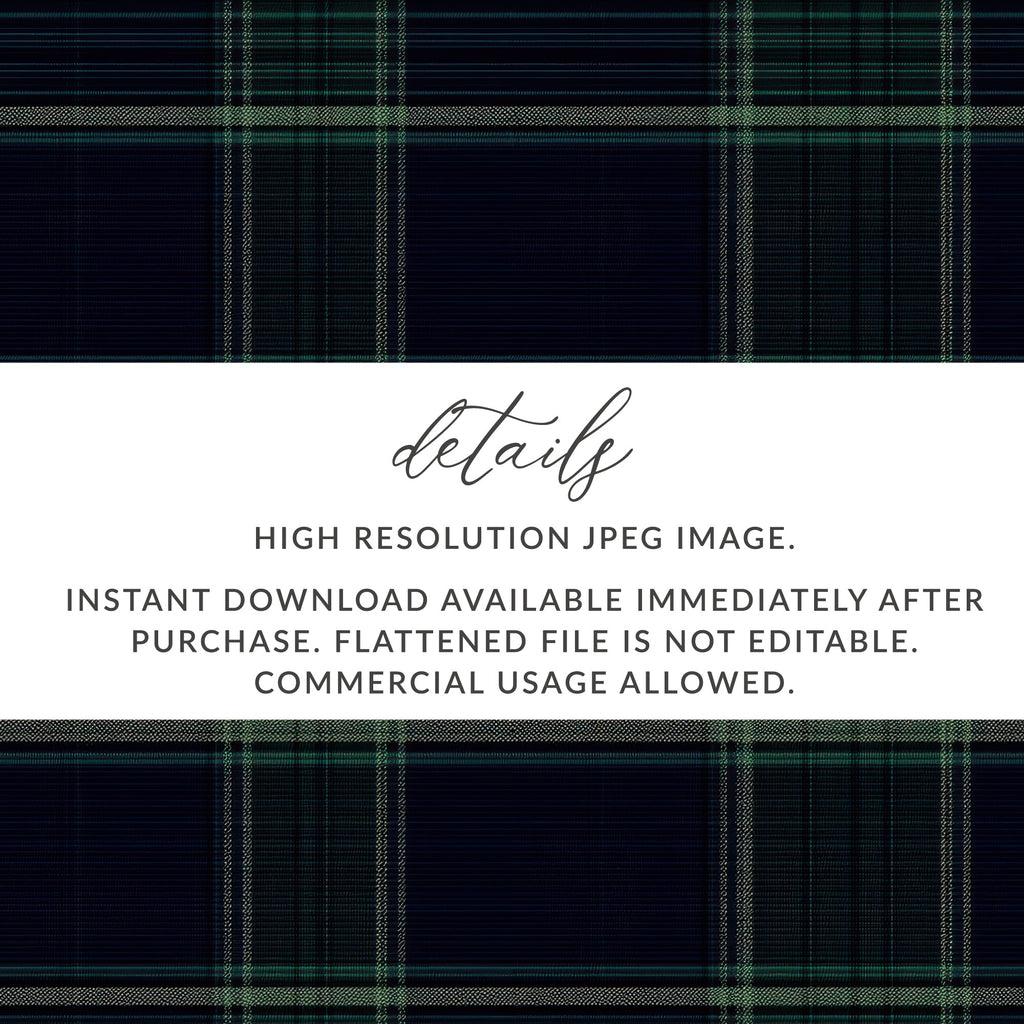 Masculine Plaid Pattern Black and Green Tartan Seamless Digital - Moore and Mountain