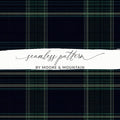 Masculine Plaid Pattern Black and Green Tartan Seamless Digital - Moore and Mountain