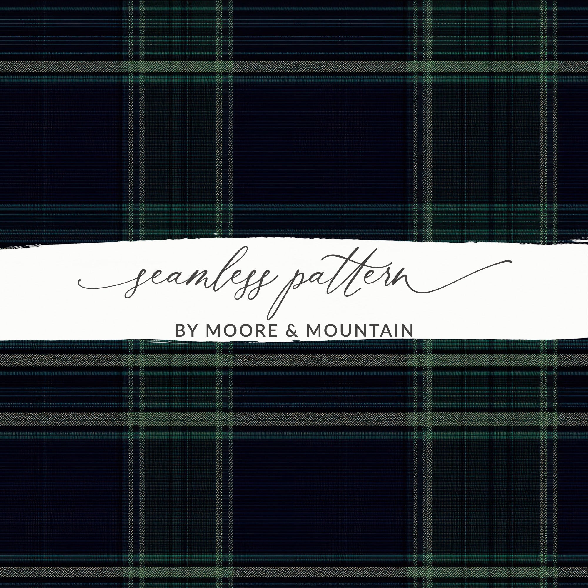 Masculine Plaid Pattern Black and Green Tartan Seamless Digital - Moore and Mountain