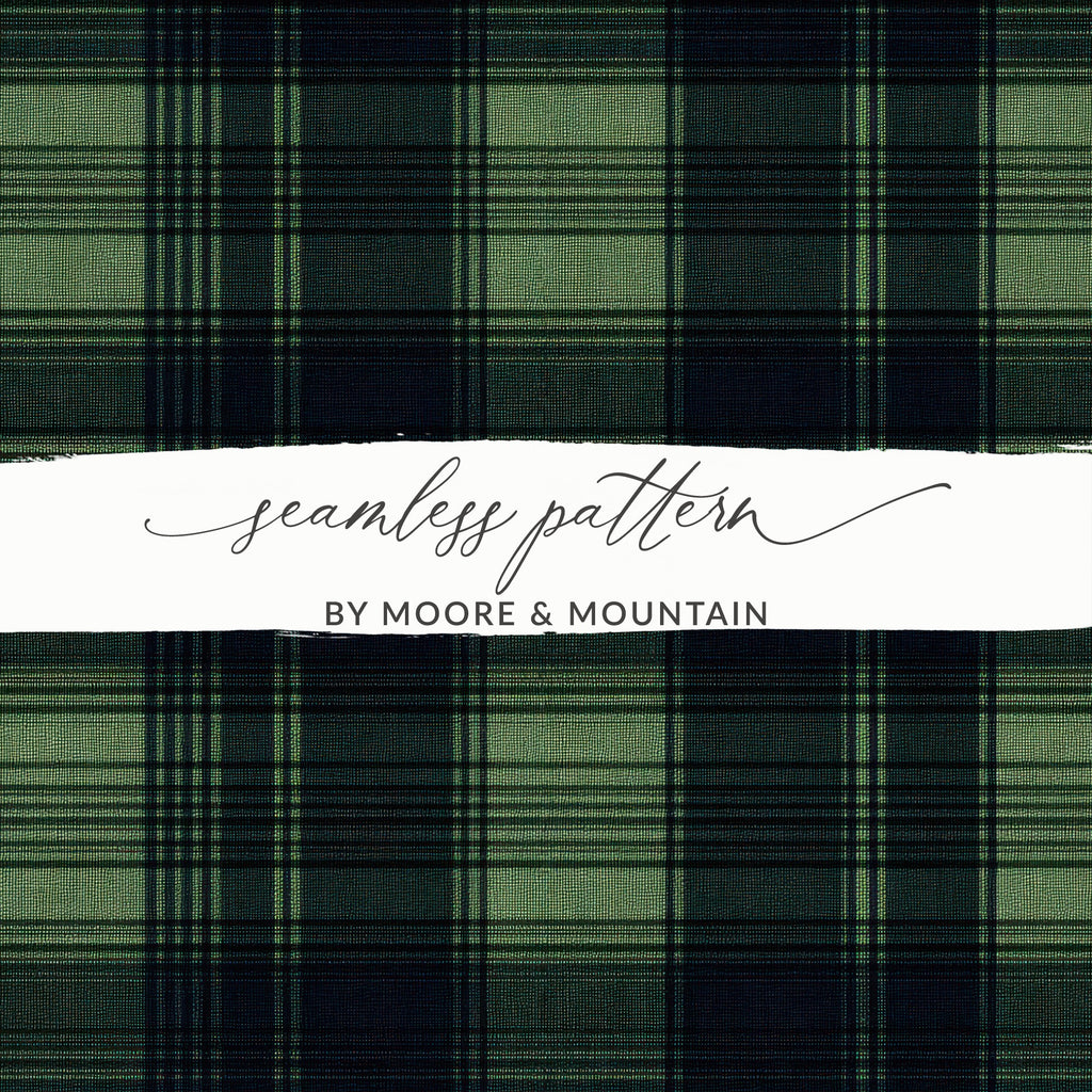 Masculine Seamless Black and Green Tartan Seamless Digital - Moore and Mountain