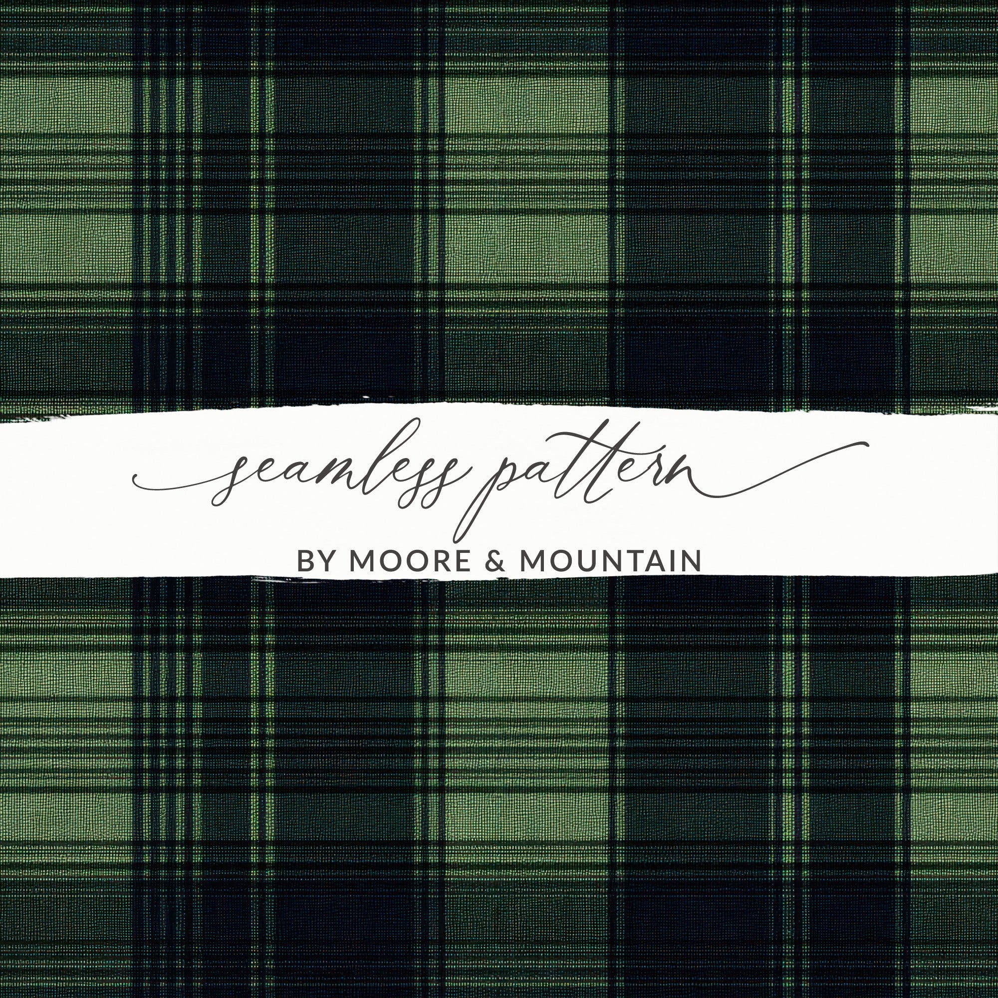 Masculine Seamless Black and Green Tartan Seamless Digital - Moore and Mountain
