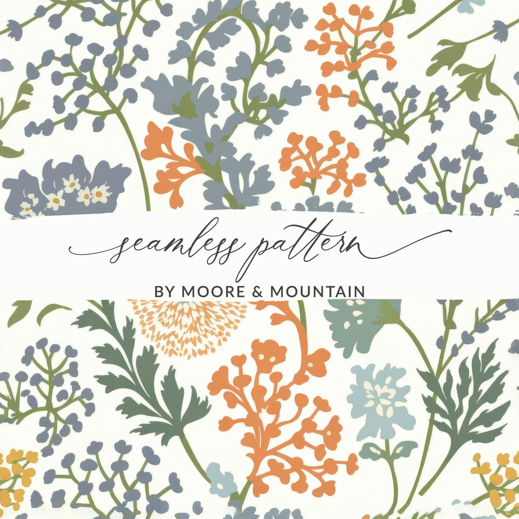 Matisse Seamless Floral Pattern Pastel Abstract Organic Leaves - Moore and Mountain