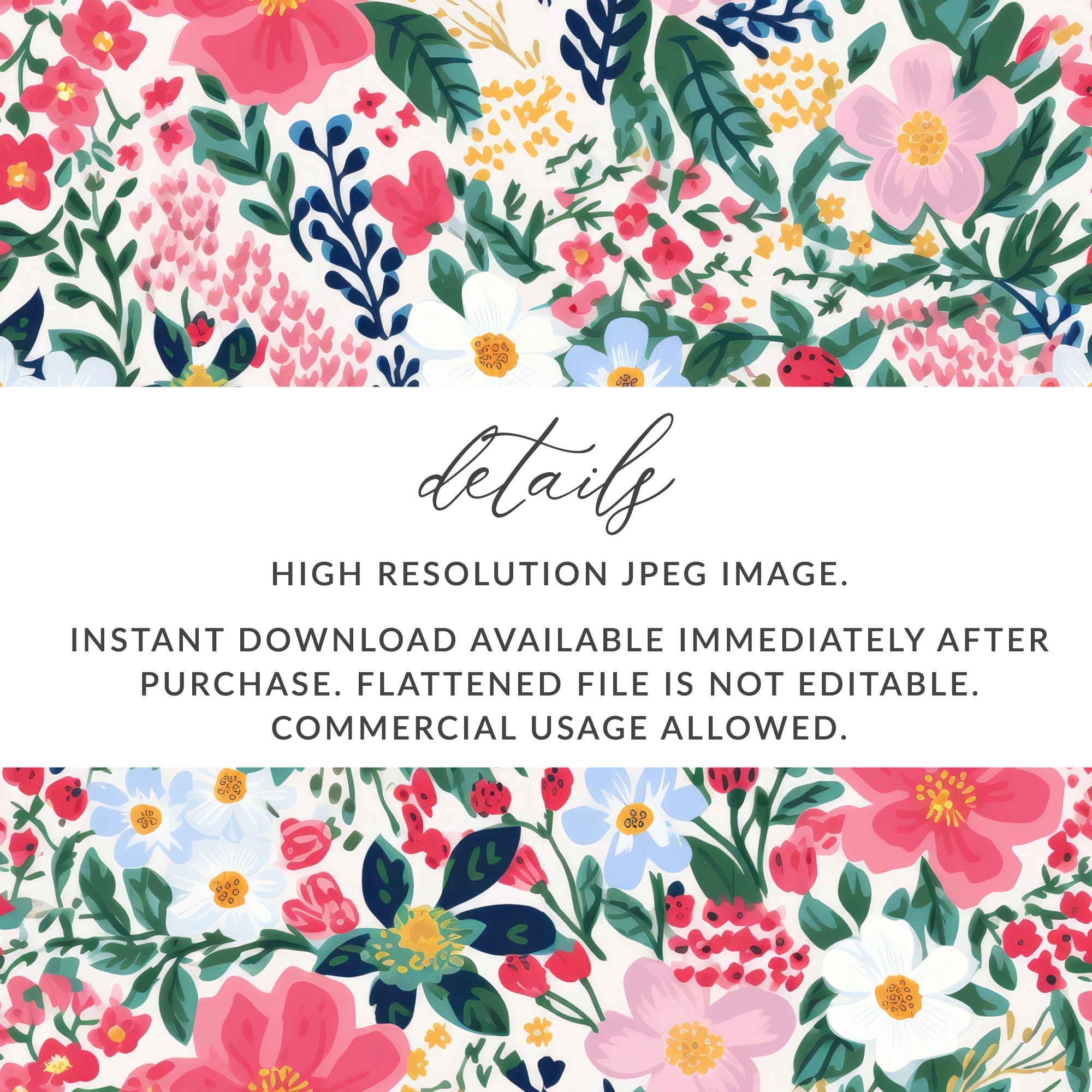 Colorful Floral High Resolution JPEG Digital Download