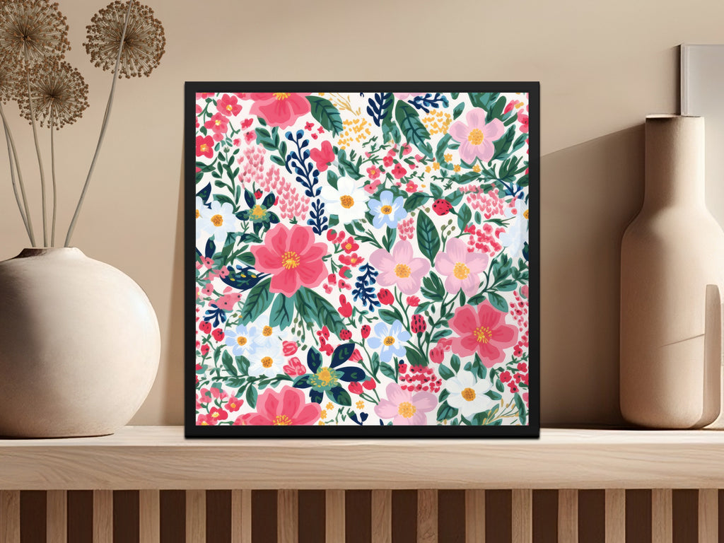 Colorful Floral Pattern Art Print for Home Decor