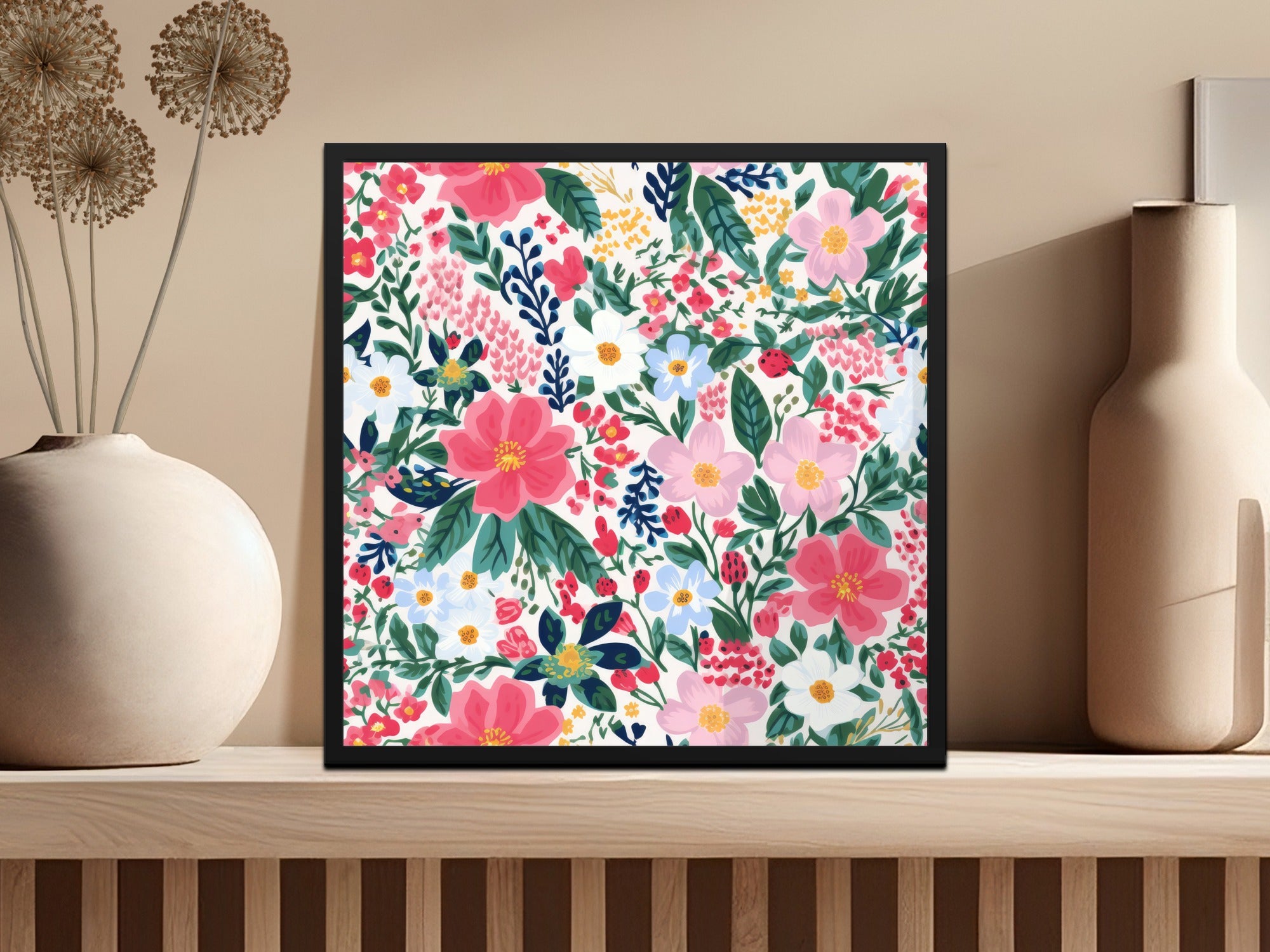 Colorful Floral Pattern Art Print for Home Decor