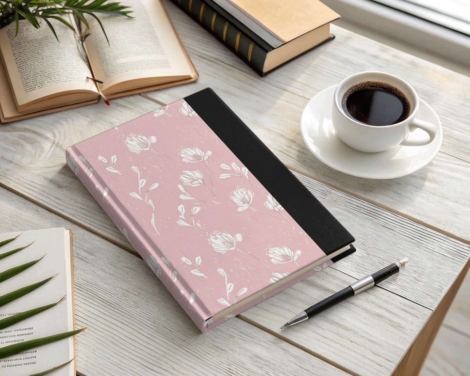 Elegant Floral Pattern Hardbound Journal Notebook