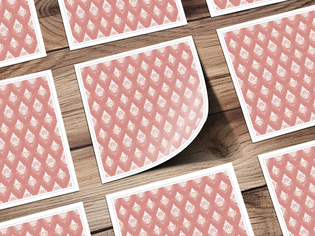 Elegant Leaf Pattern Design on Pink Background Product