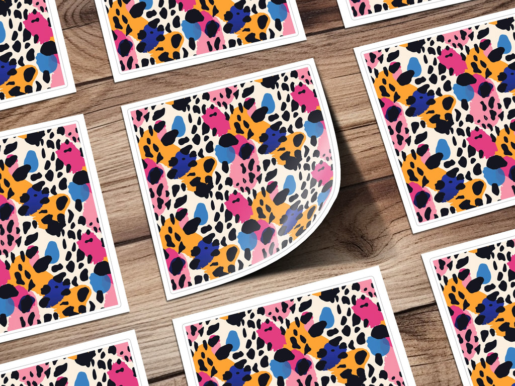 Colorful Leopard Print Design Sticker Sheet Set
