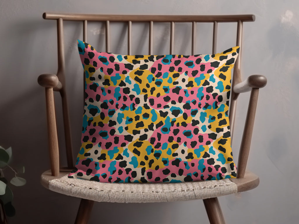 Colorful Leopard Print Pattern Pillow for Home Decor