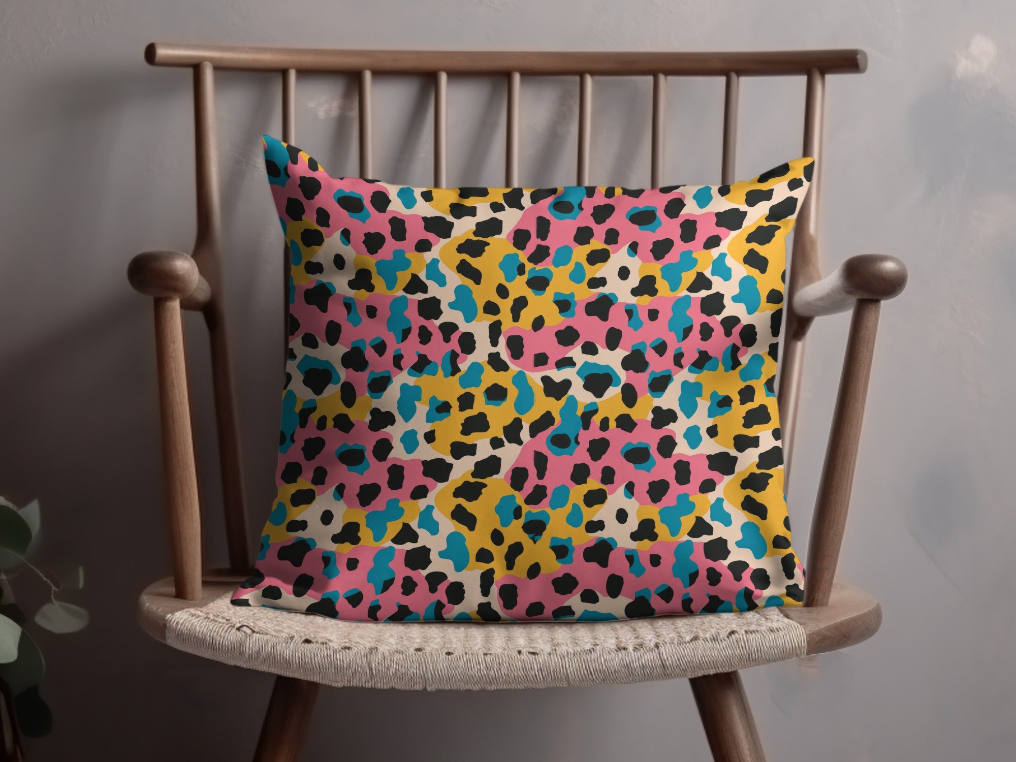 Colorful Leopard Print Pattern Pillow for Home Decor