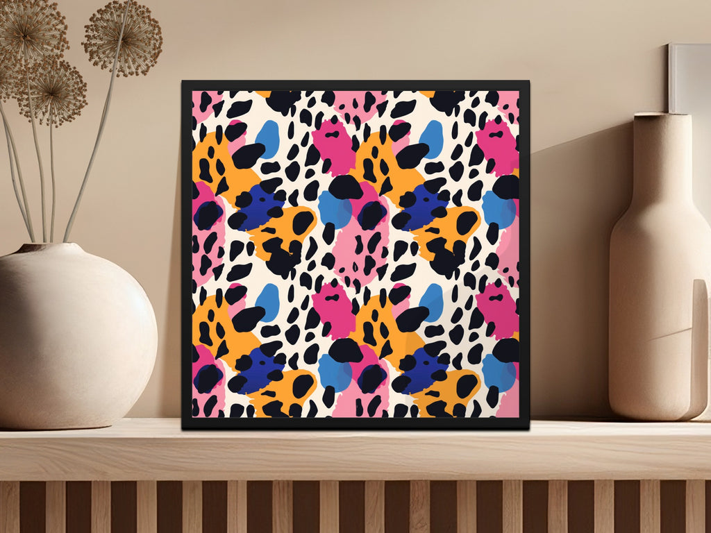 Vibrant Abstract Art Print with Bold Colorful Patterns