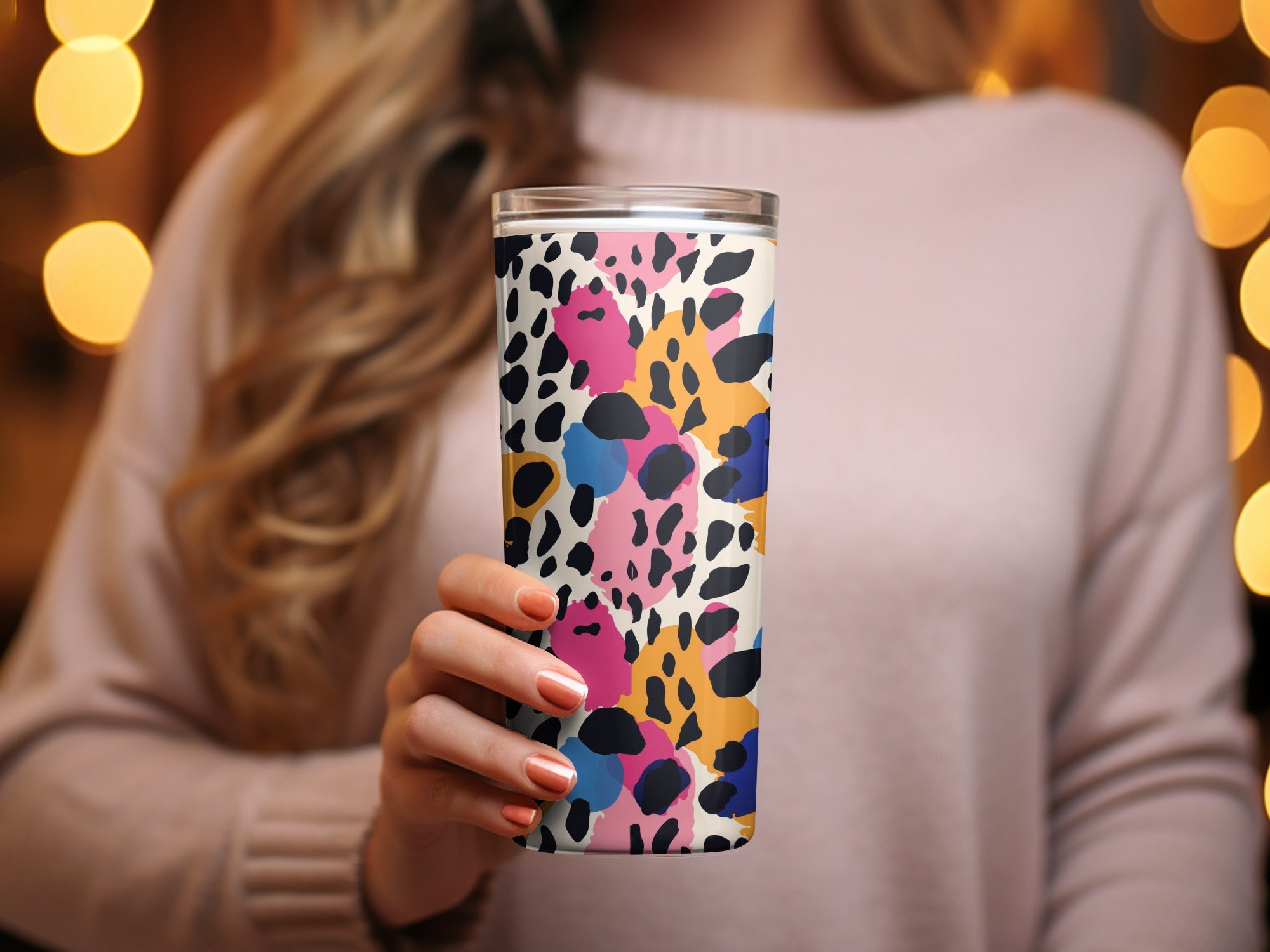 Colorful Leopard Print Tumbler Travel Mug Drinkware