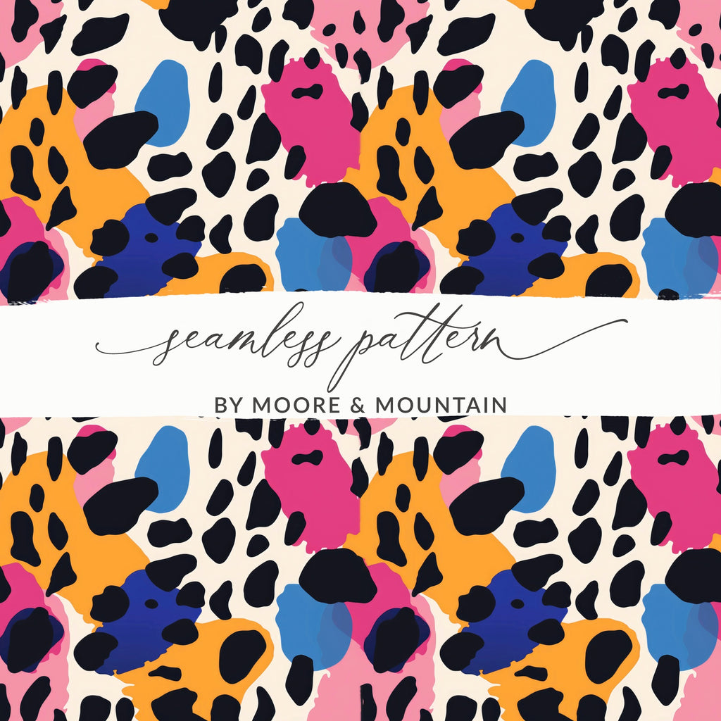 Colorful Abstract Leopard Print Seamless Pattern Design
