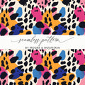 Colorful Abstract Leopard Print Seamless Pattern Design