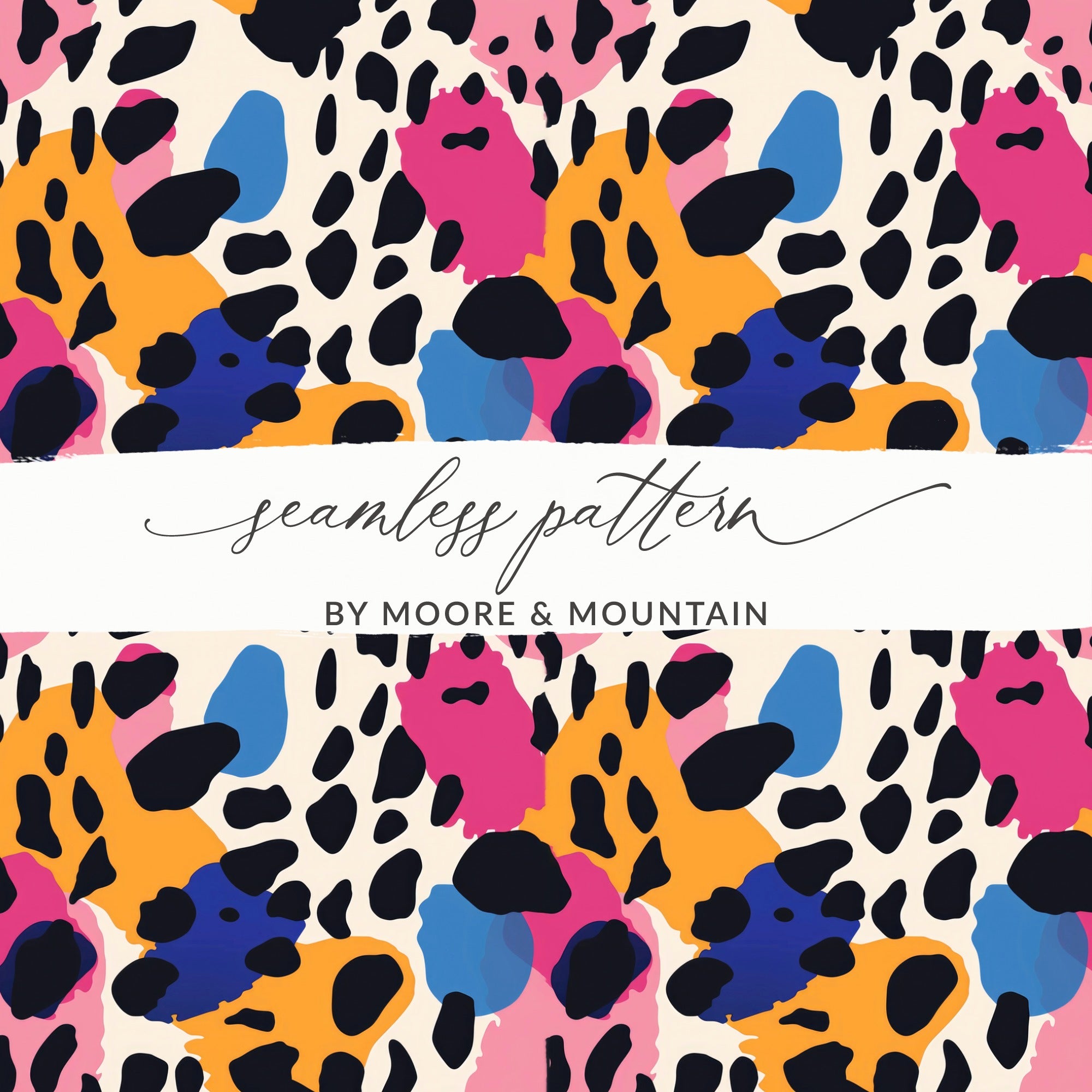 Colorful Abstract Leopard Print Seamless Pattern Design