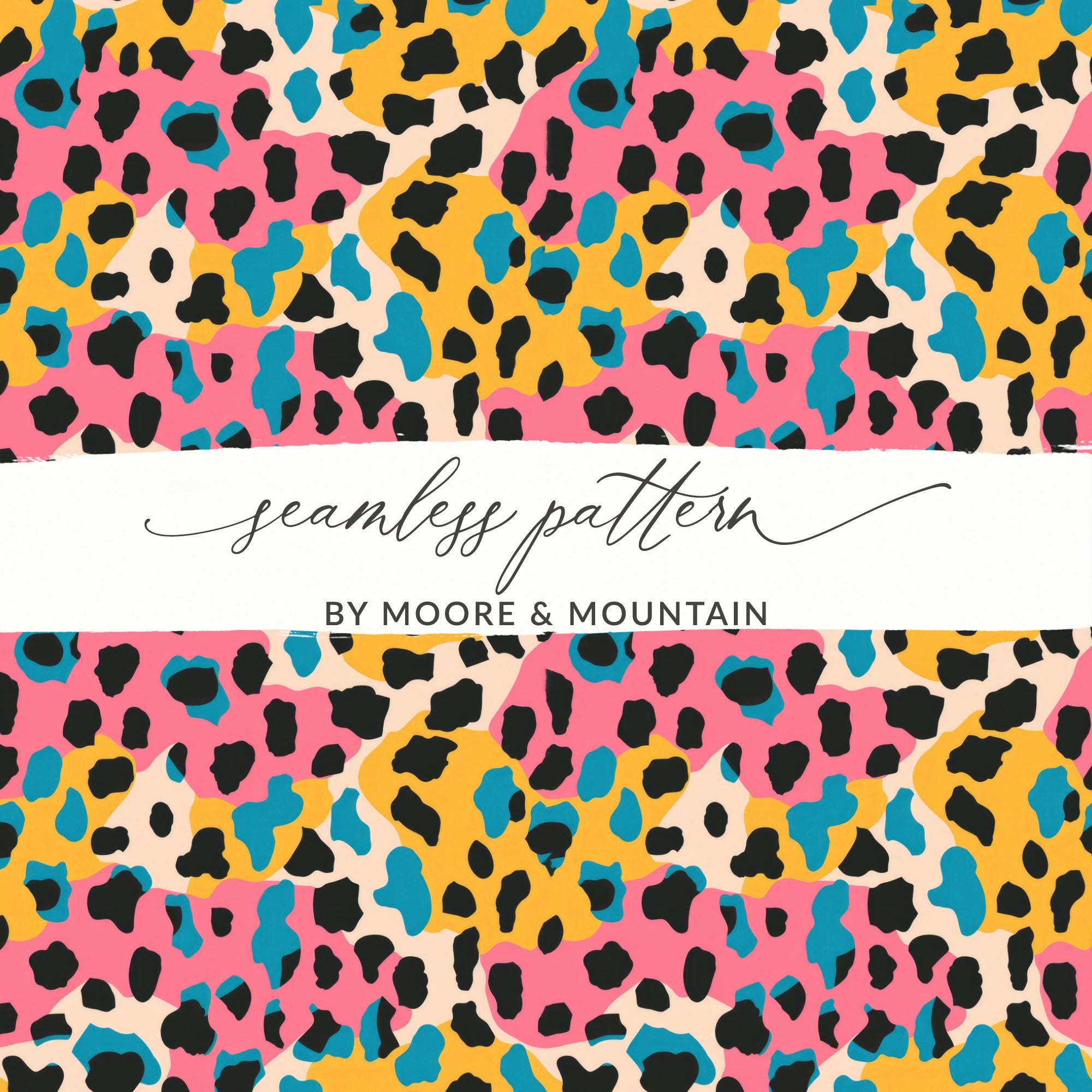 Vibrant Leopard Print Seamless Pattern Colorful Design