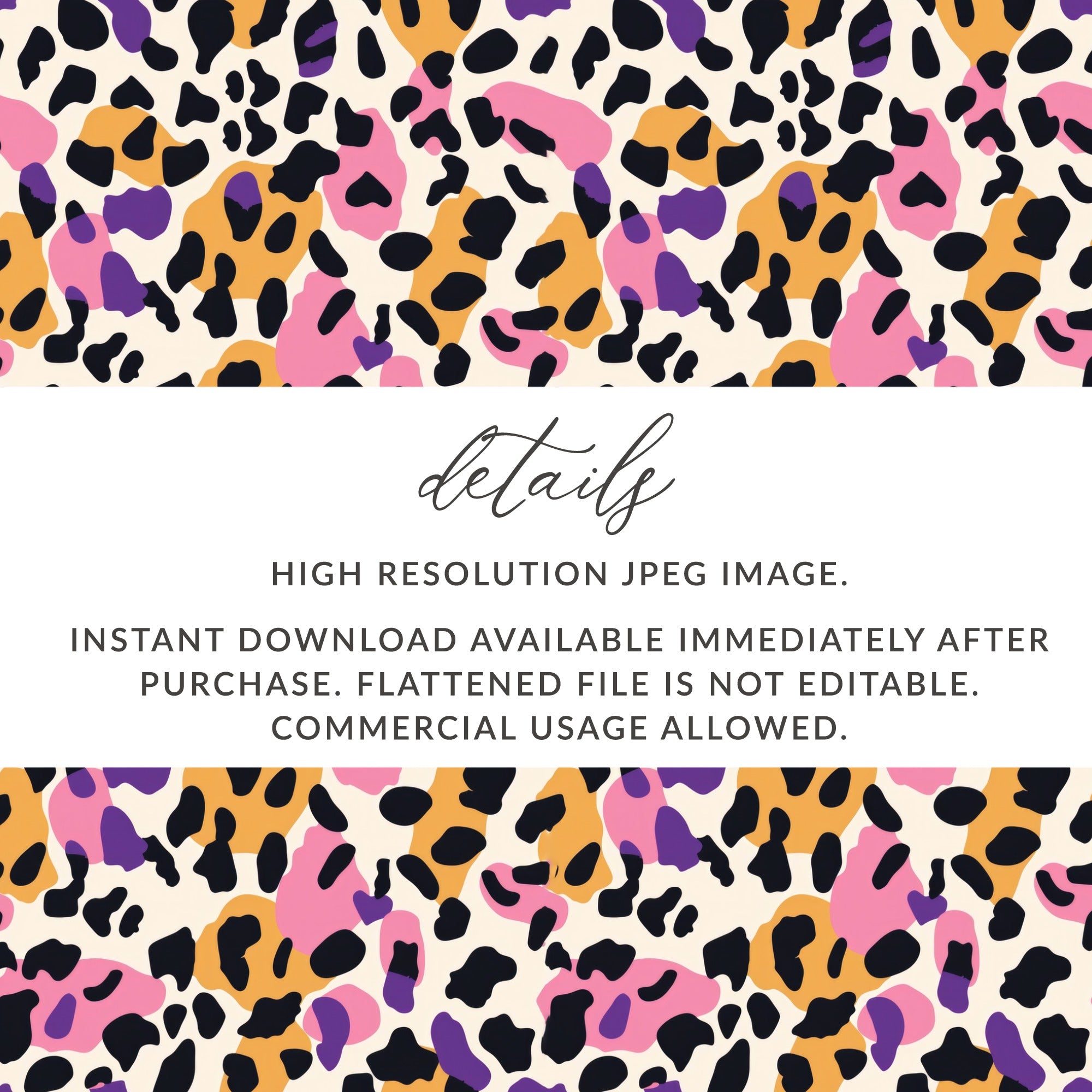 Vibrant Leopard Print High Resolution JPEG Image File