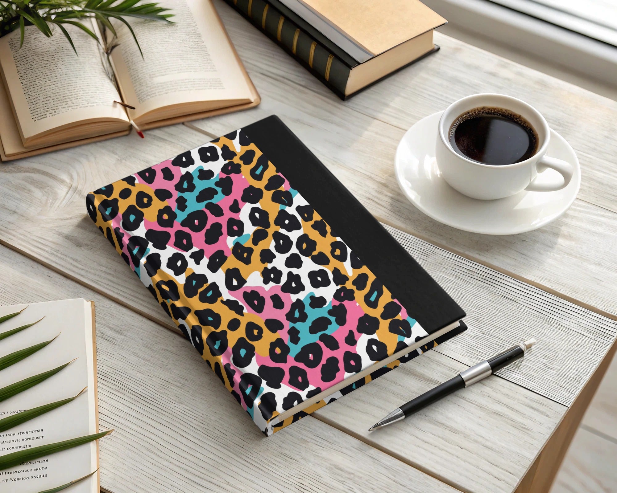 Colorful Leopard Print Hardcover Notebook Journal