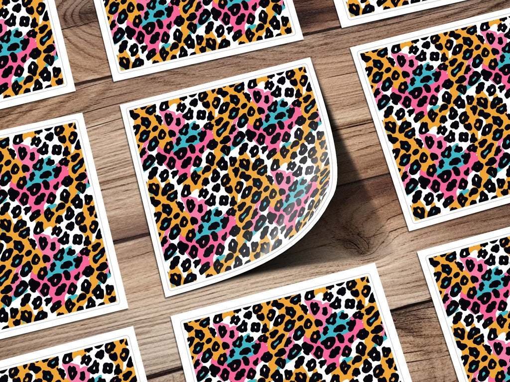 Colorful Leopard Print Pattern Sticker Sheets