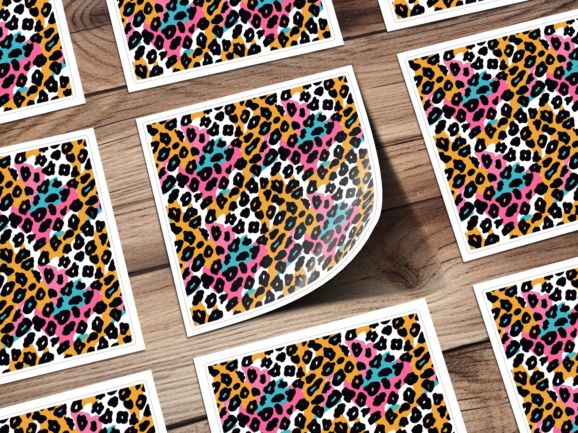 Colorful Leopard Print Pattern Sticker Sheets