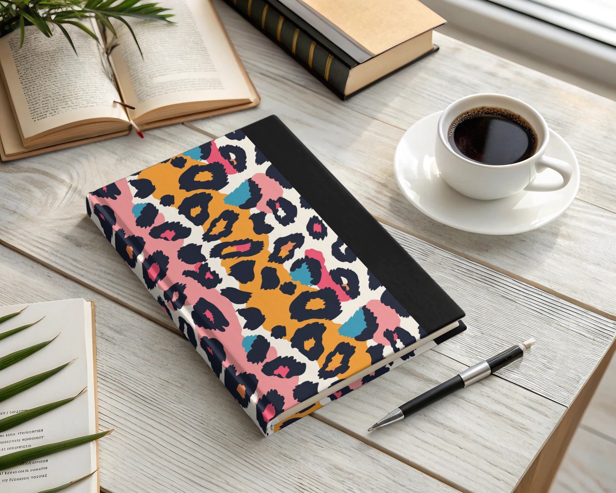 Colorful Leopard Print Hardcover Notebook for Daily Journaling
