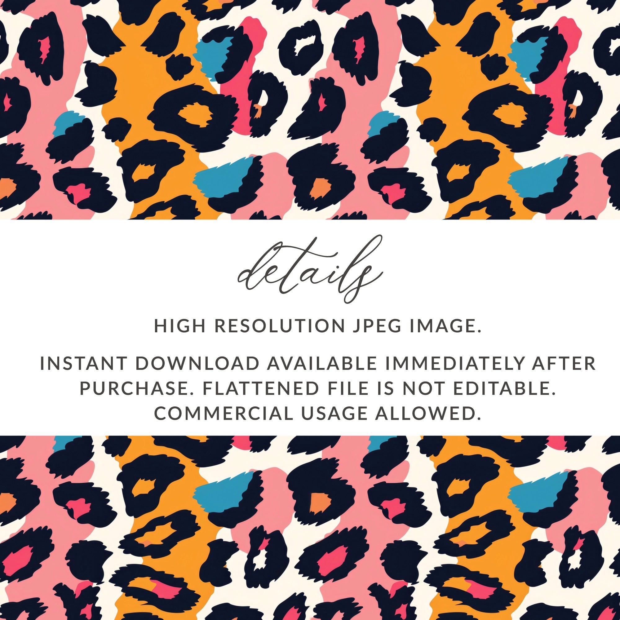 Vibrant Multicolor Leopard Print Digital Download